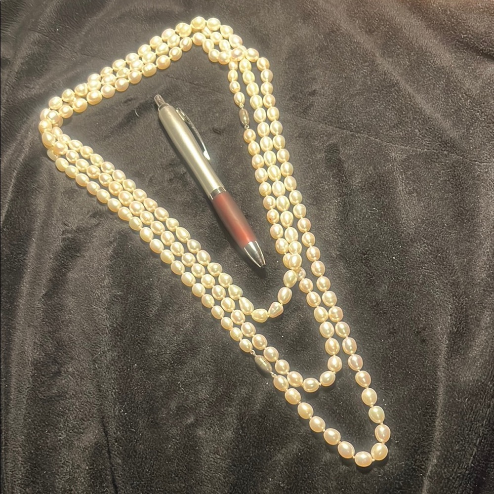 Bundle of Two Magnetic Extension Elegant Pearl Necklace Set Real Pearls…